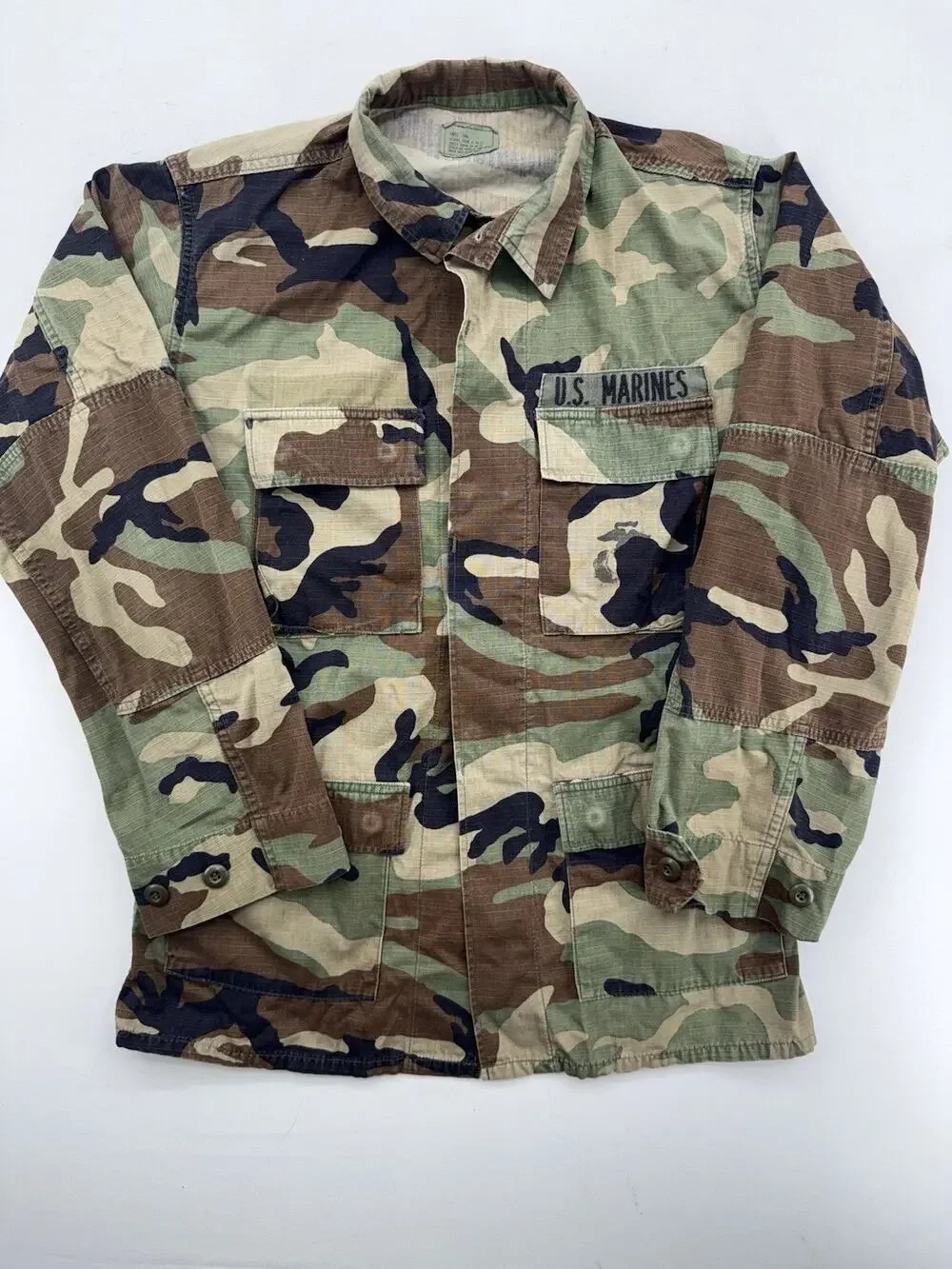 Woodland Camo Coat, Hot weather, Mens Combat Small Long, Marines